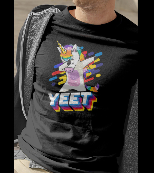 YEET Colorful Dabbing Dancing Unicorn T-Shirt
