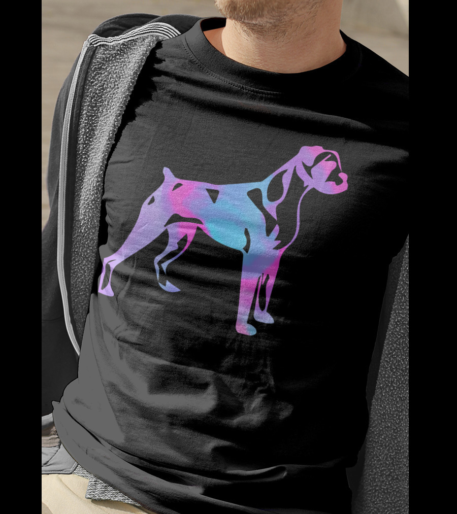Colorful Watercolor Boxer Dog Psychedelic T-Shirt