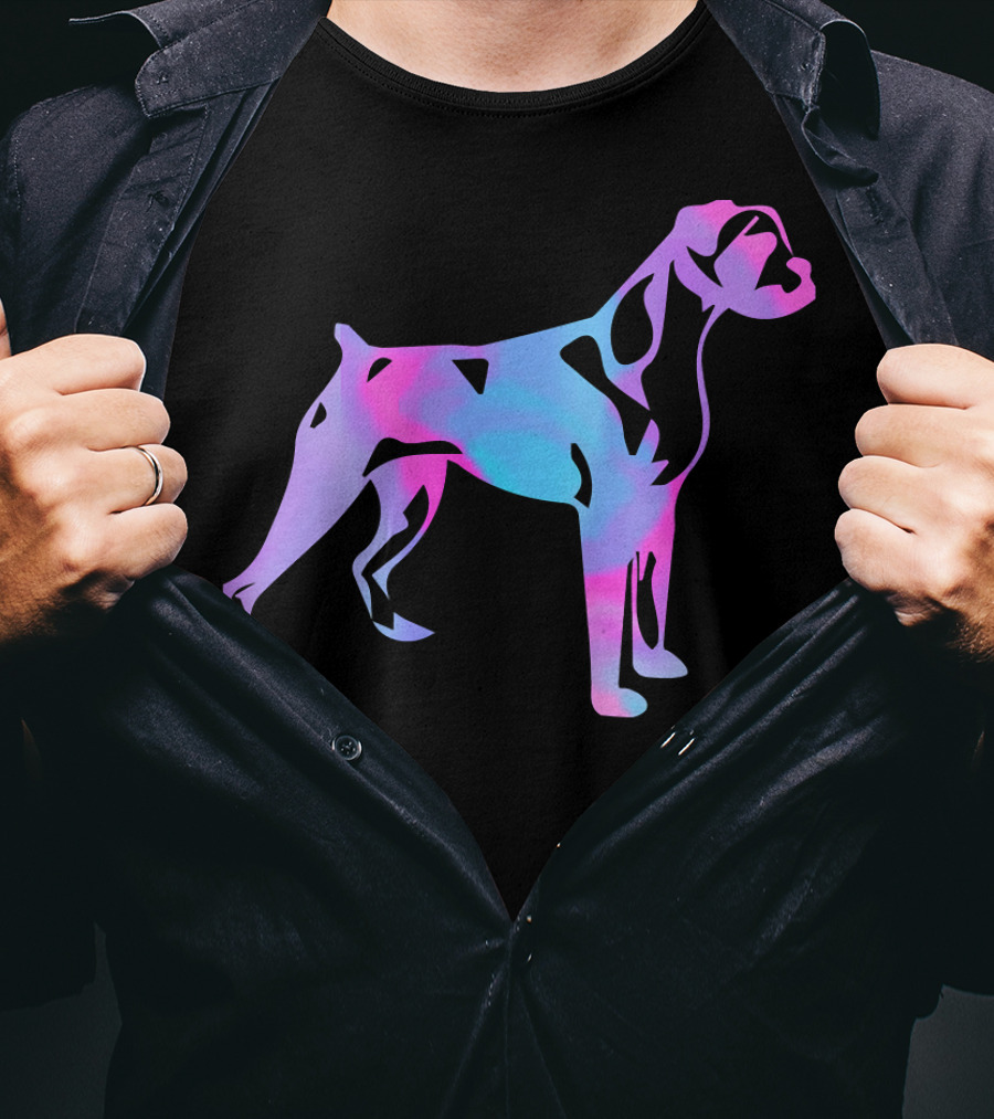 Colorful Watercolor Boxer Dog Psychedelic T-Shirt