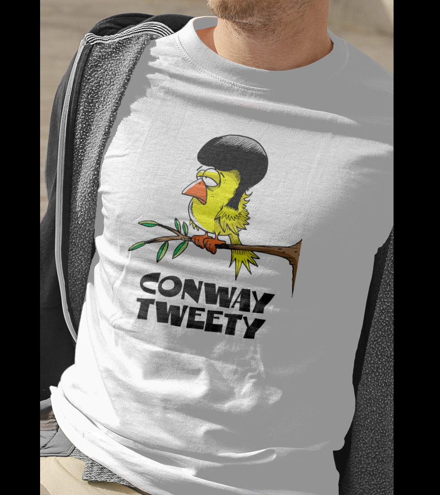 Conway Tweety Funny Cartoon Bird With Hair On Branch T-Shirt