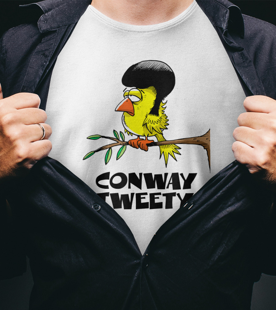 Conway Tweety Funny Cartoon Bird With Hair On Branch T-Shirt