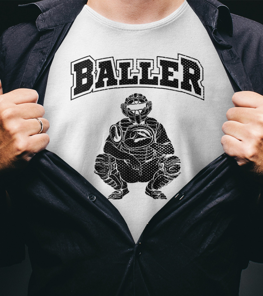 Baller Cool Baseball Catcher T-Shirt