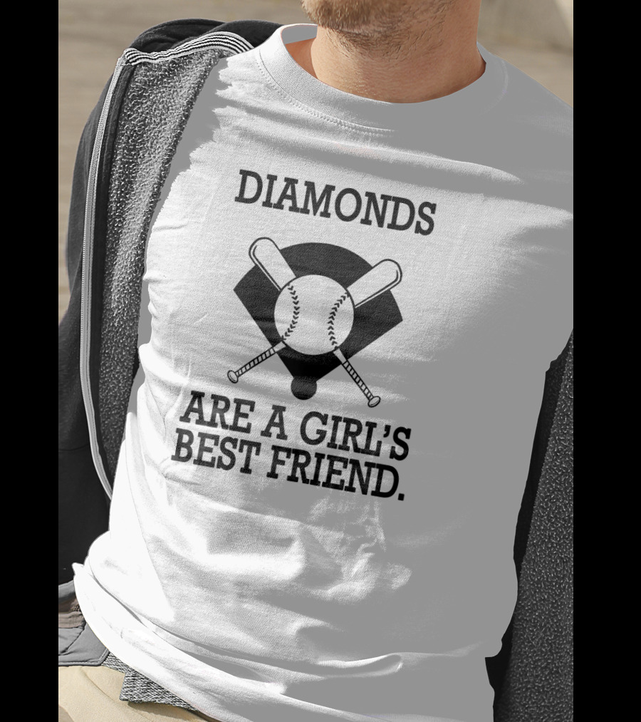 Diamonds Are A Girl's Best Friend Baseball Softball T-Shirt