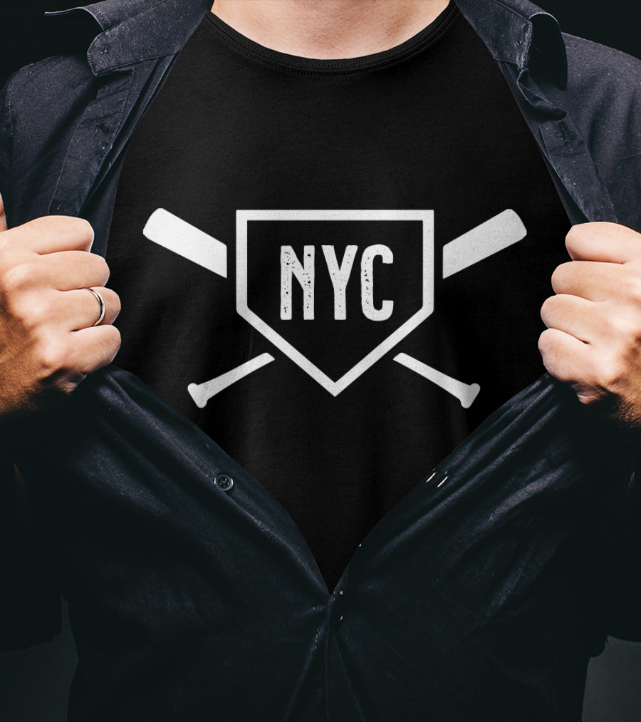 Cool New York Baseball NYC Home Plate Bat T-Shirt