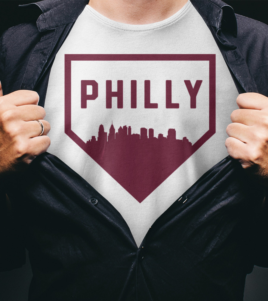 Philly Home Baseball Skyline Cool Philadelphia T-Shirt