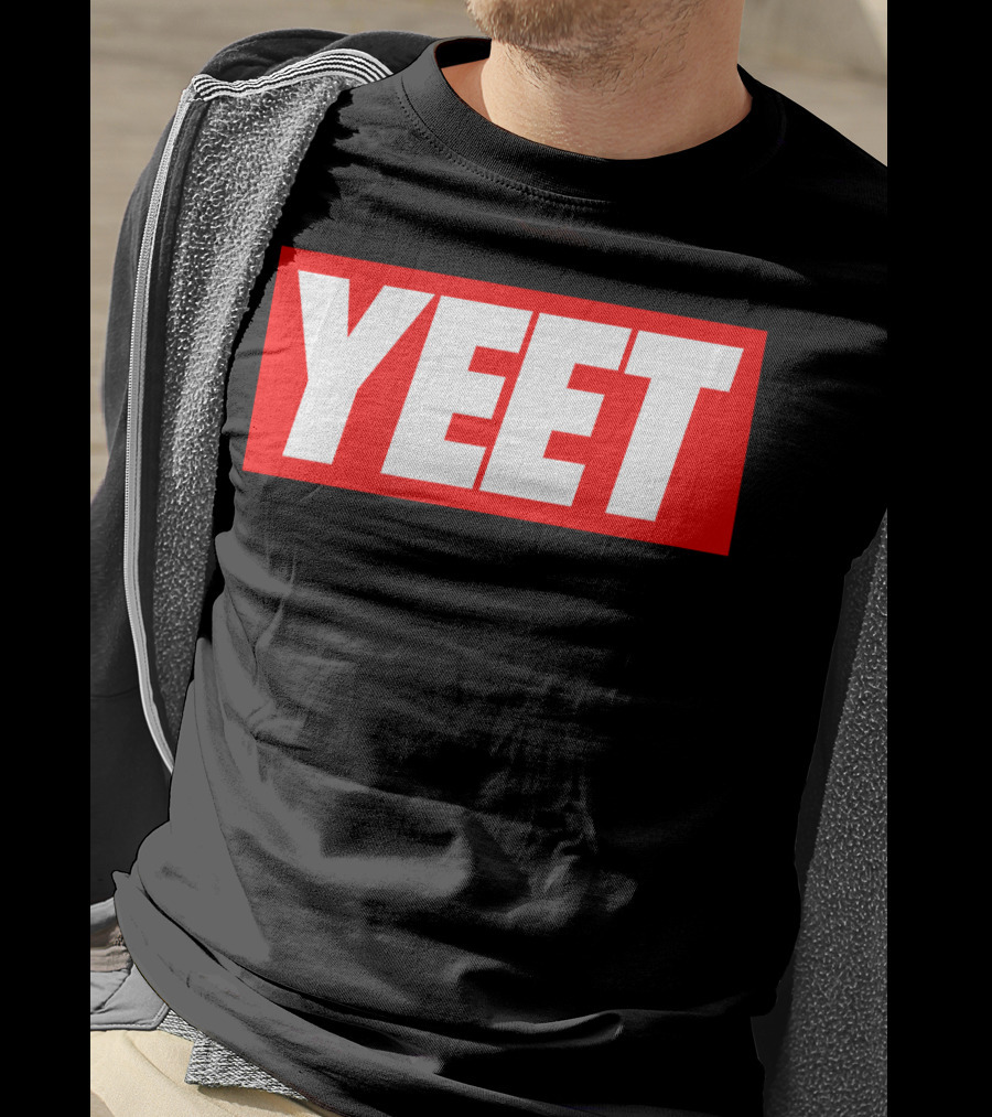 Yeet Basketball Red Bold Typography T-Shirt