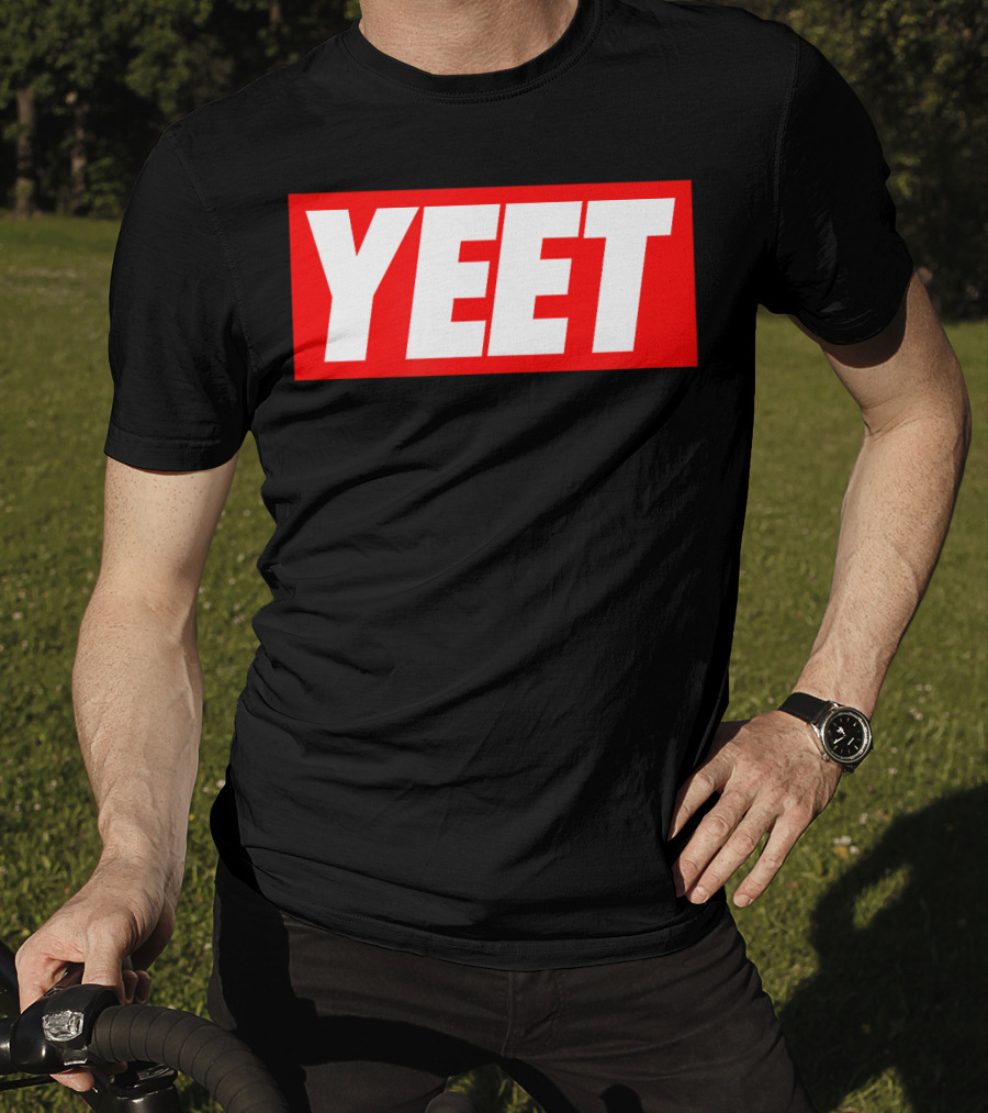 Yeet Basketball Red Bold Typography T-Shirt