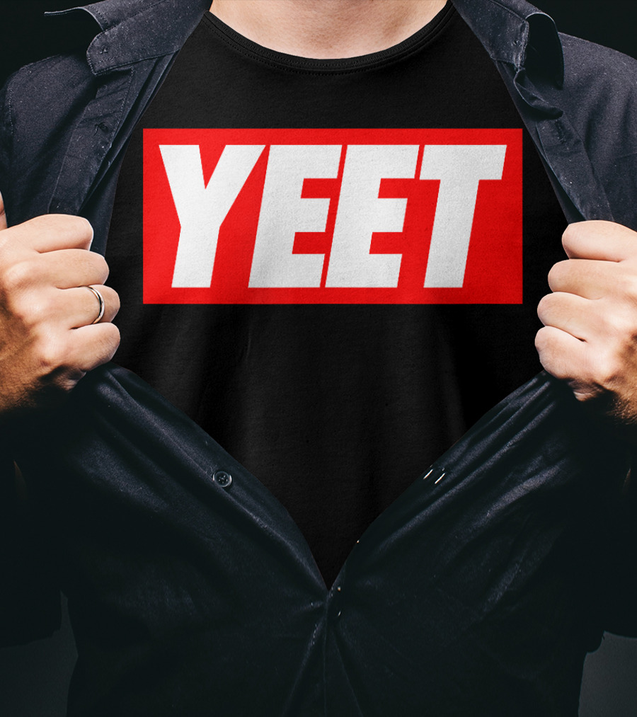 Yeet Basketball Red Bold Typography T-Shirt