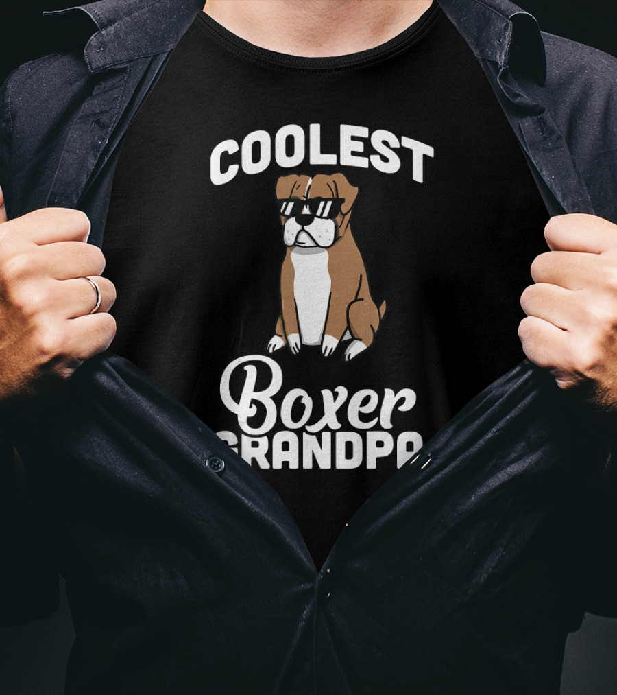 Coolest Boxer Dog Grandpa T-Shirt