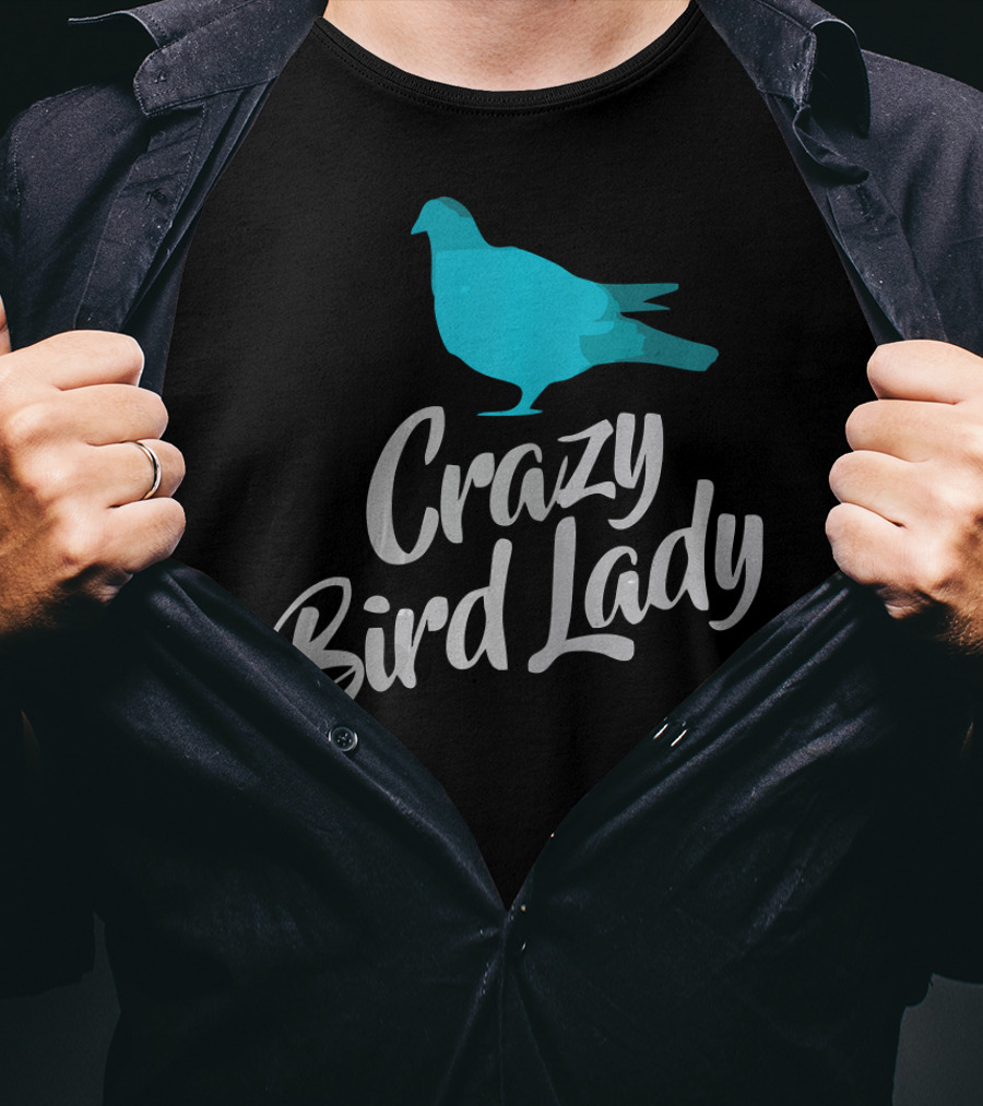 Crazy Bird Lady Blue Bird T-Shirt