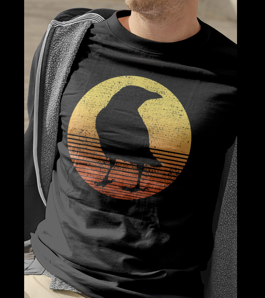 Crow Bird Lover Raven Sunset T-Shirt