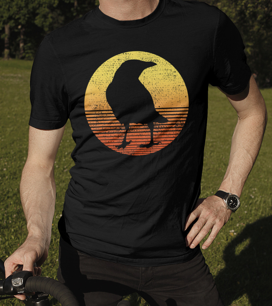 Crow Bird Lover Raven Sunset T-Shirt