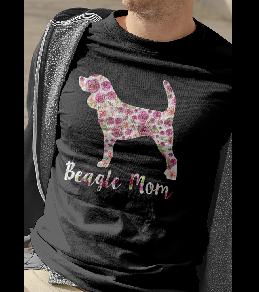 Beagle Mom Floral Roses T-Shirt