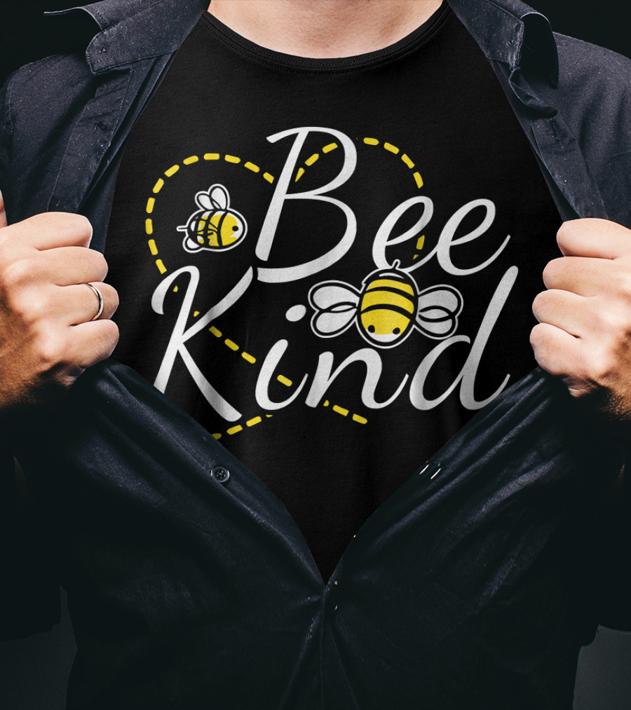Bee Kind Cute Bees Heart T-Shirt