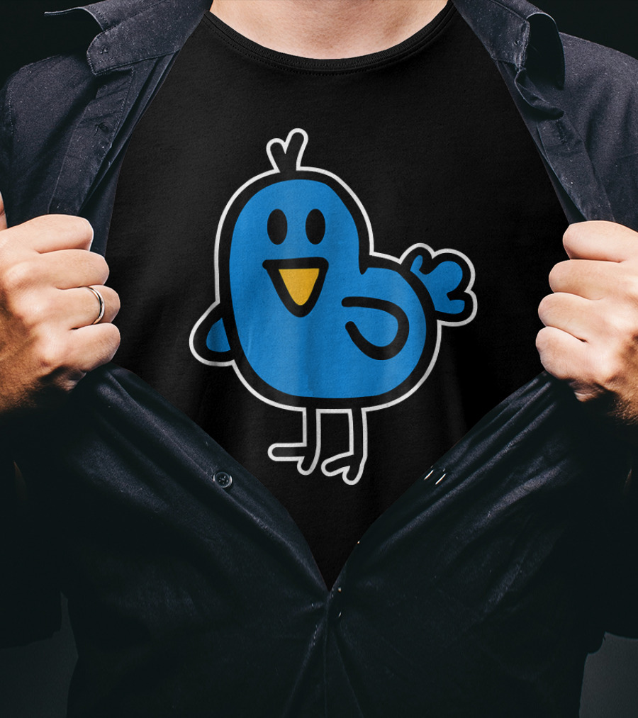 Cute Blue Cartoon Bird T-Shirt