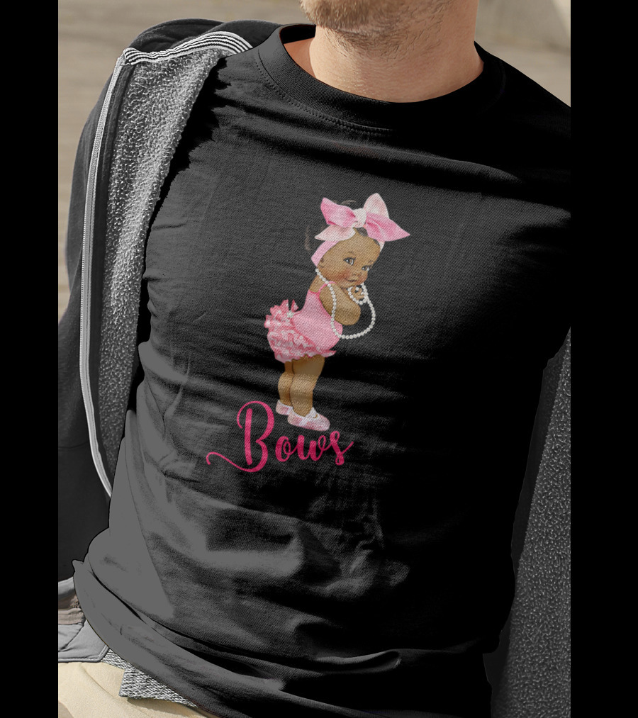 Bows Cute Ethnic Team Girl Gender Reveal T-Shirt