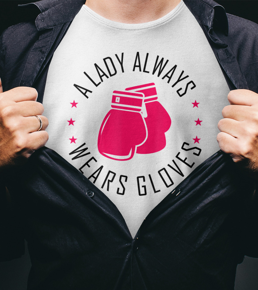 A Lady Always Wears Gloves Boxing Gloves T-Shirt
