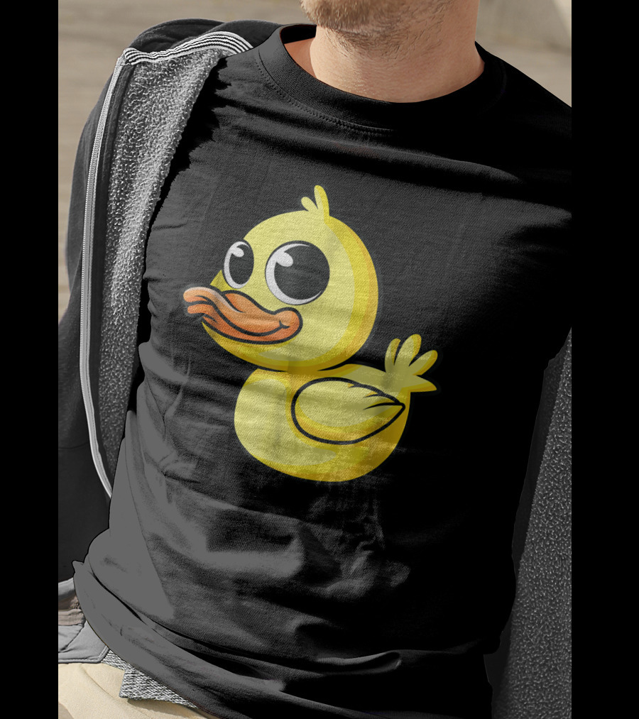 Cute Yellow Cartoon Duckling Baby Duck Bird T-Shirt