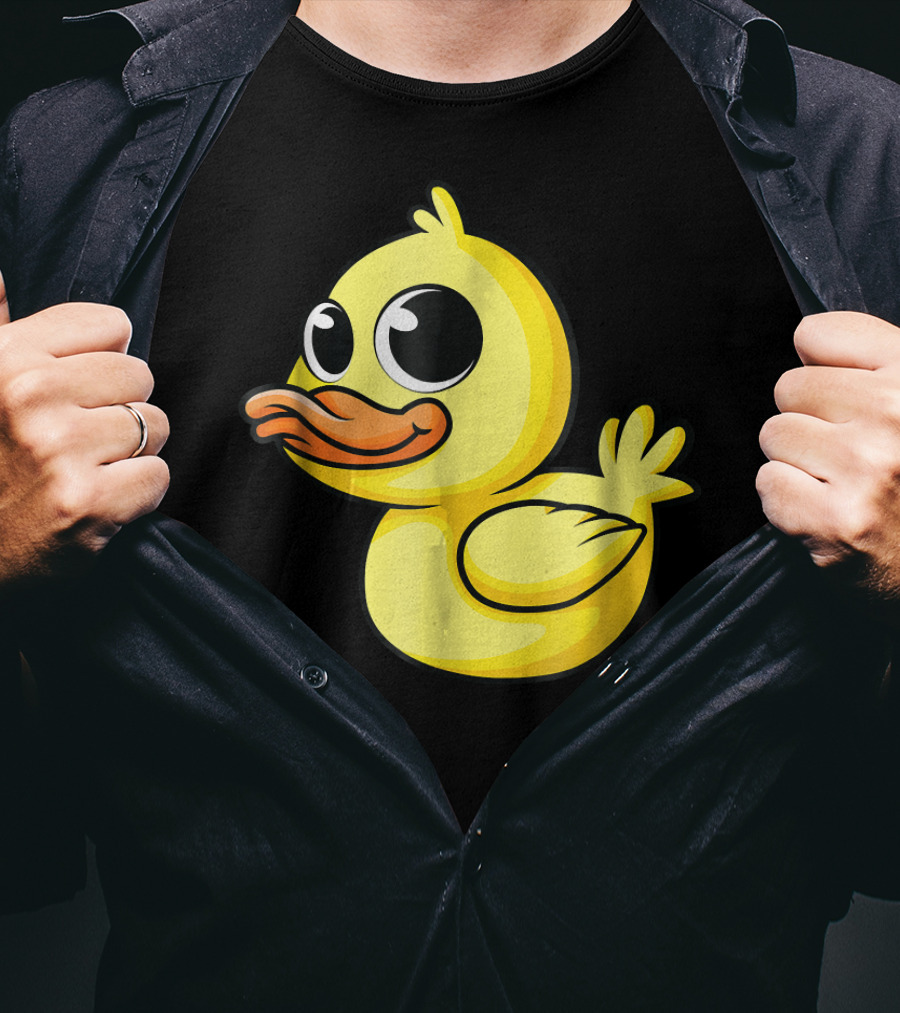 Cute Yellow Cartoon Duckling Baby Duck Bird T-Shirt