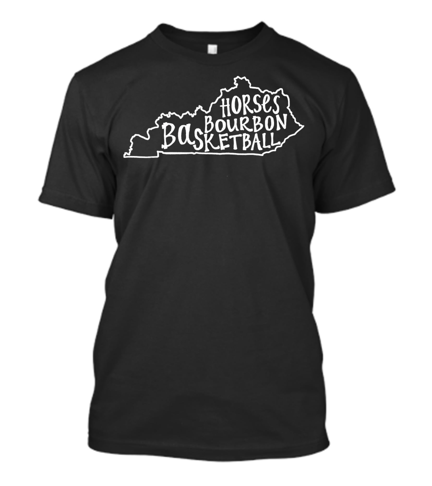 Horses Bourbon Basketball Kentucky Map T-Shirt