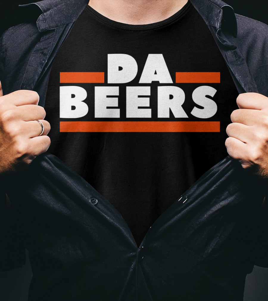 DA BEERS Chicago Bears Parody Orange And Blue Drunk Tailgate T-Shirt