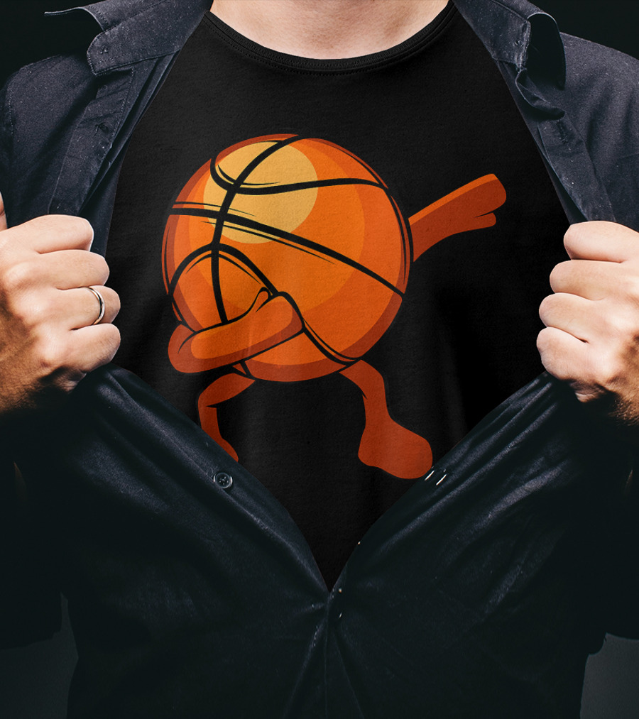 Funny Dabbing Basketball Cartoon Character Player Legend T-Shirt