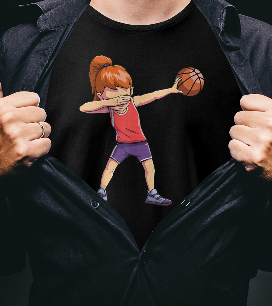 Dabbing Basketball Girl Dab Dan Sports Pose T-Shirt