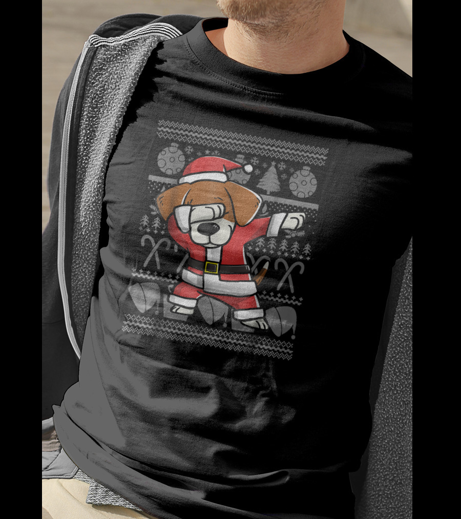 Santa Dabbing Beagle Dog Christmas T-Shirt