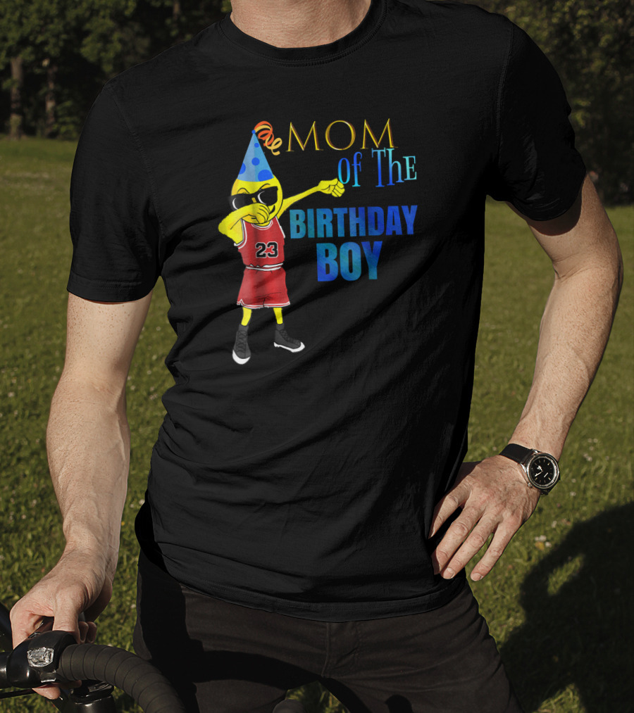 MOM OF THE BIRTHDAY BOY Dabbing Emoji Basketball 23 Party Hat T-Shirt