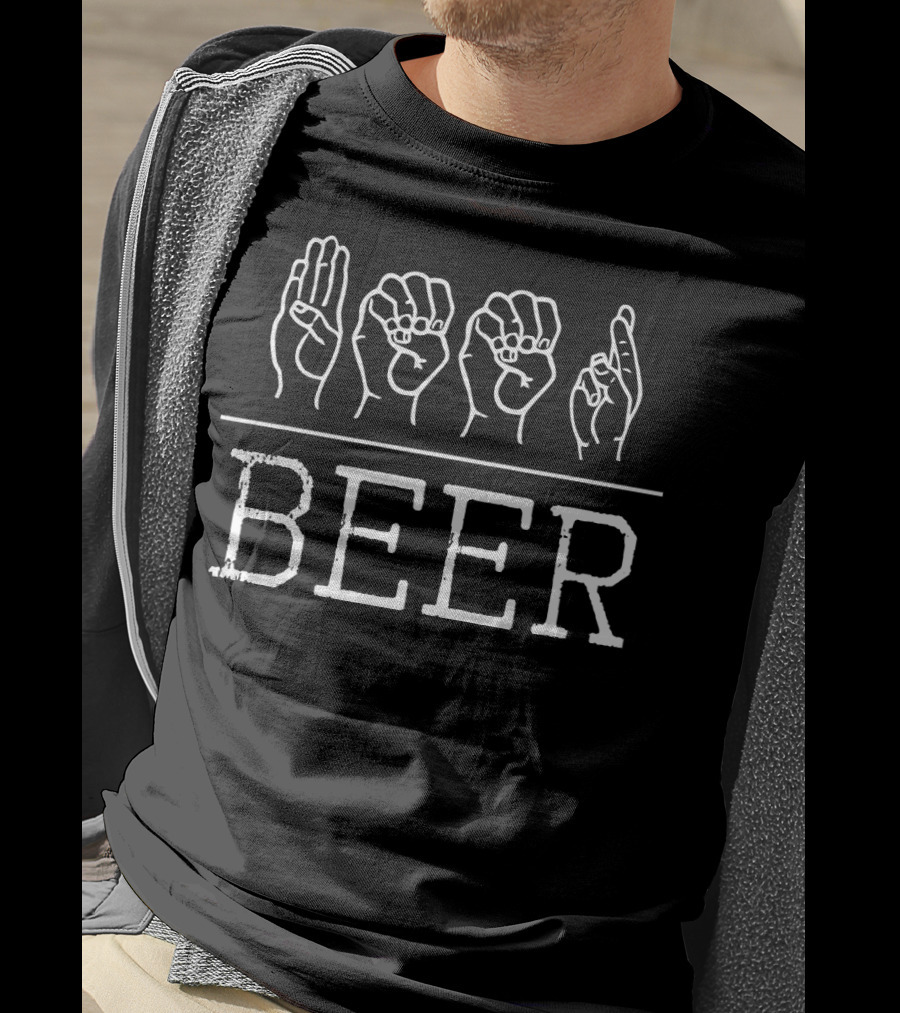 Deaf Pride ASL Sign Language Beer Drinker T-Shirt