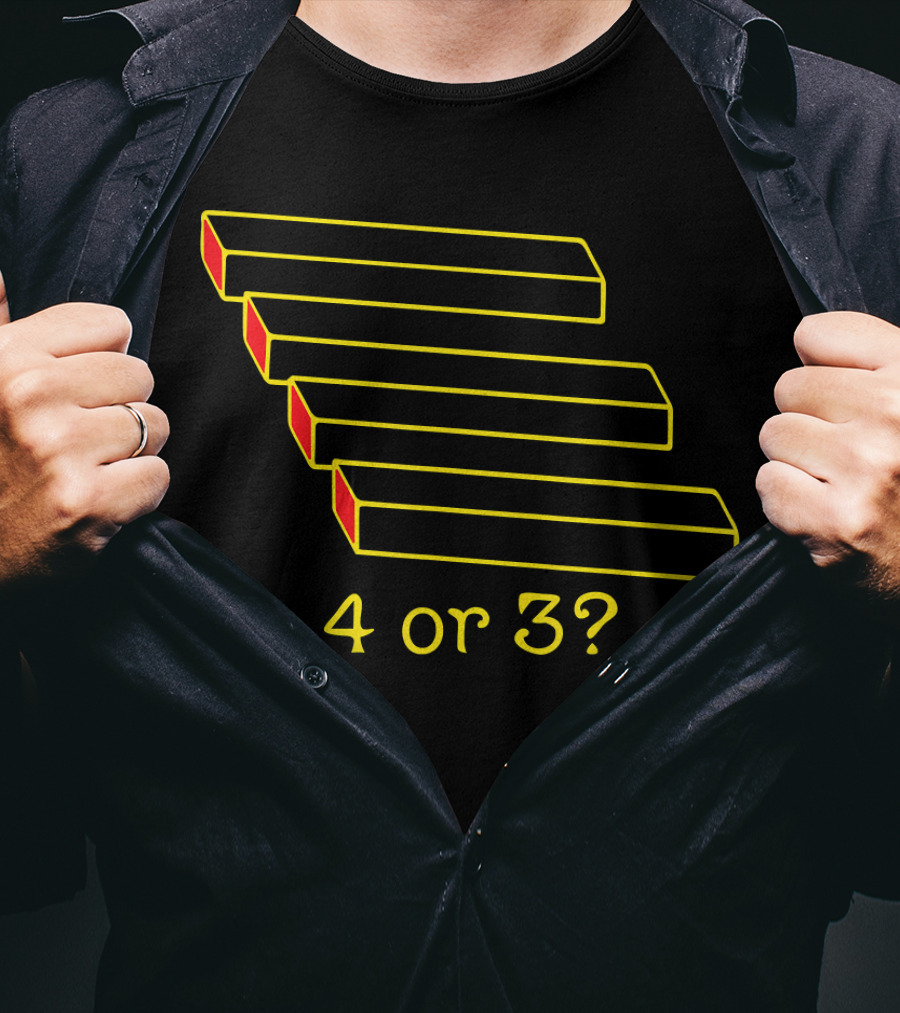 4 Or 3 Optical Illusion T-Shirt