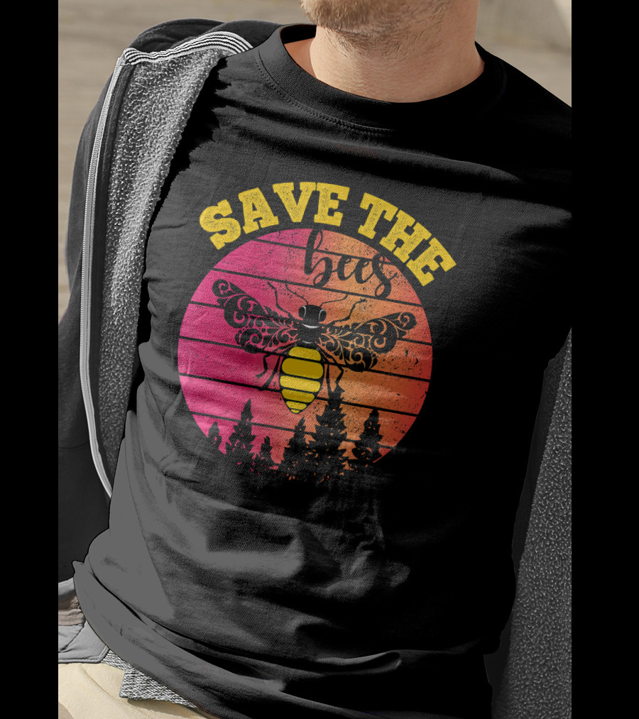 Save The Bees Distressed Honey Bee Lovers T-Shirt