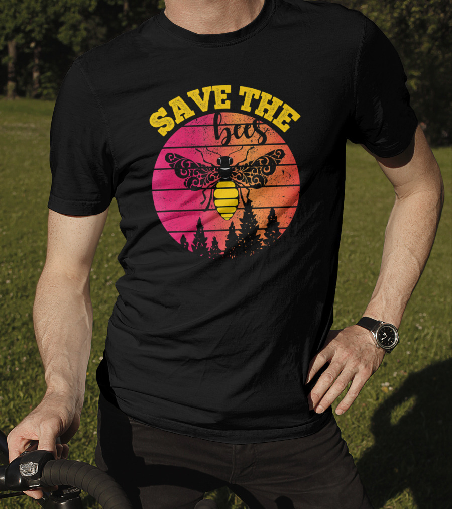 Save The Bees Distressed Honey Bee Lovers T-Shirt