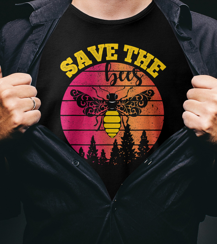 Save The Bees Distressed Honey Bee Lovers T-Shirt