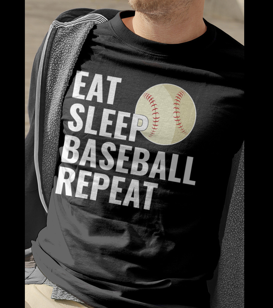 Eat Sleep Baseball Repeat Men Kid Bo Sports Lifestyle T-Shirt