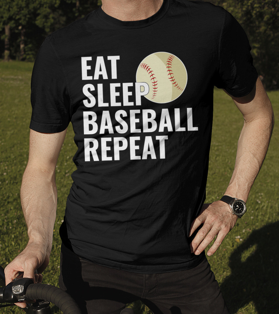 Eat Sleep Baseball Repeat Men Kid Bo Sports Lifestyle T-Shirt