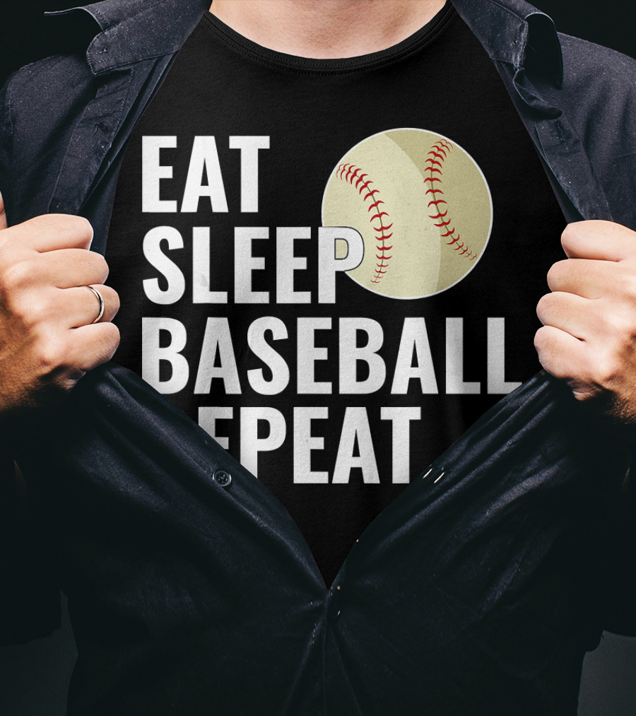Eat Sleep Baseball Repeat Men Kid Bo Sports Lifestyle T-Shirt