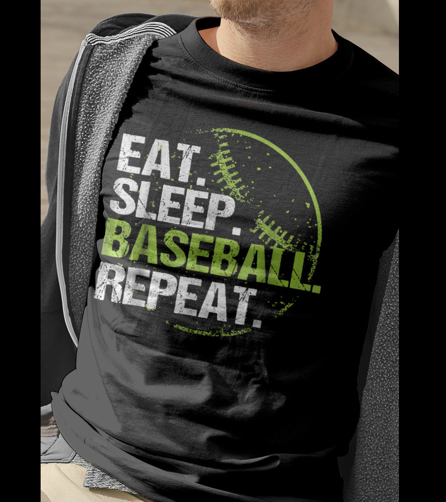 Eat Sleep Baseball Repeat Practice Training T-Shirt