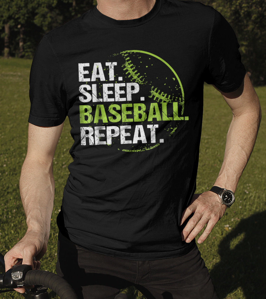 Eat Sleep Baseball Repeat Practice Training T-Shirt