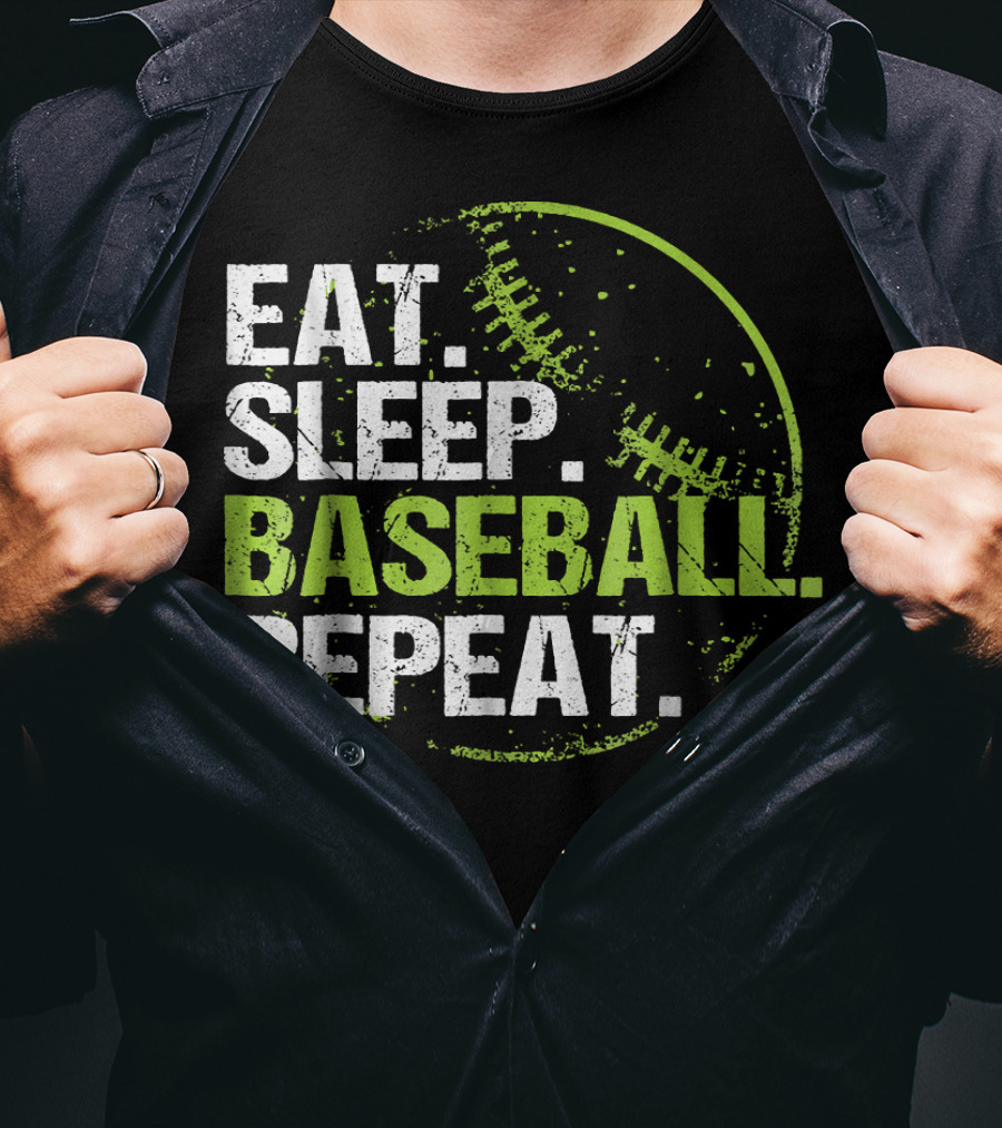 Eat Sleep Baseball Repeat Practice Training T-Shirt