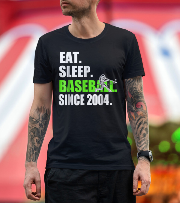 Premium T-Shirt: EAT SLEEP BASEBALL SINCE 2004 BATTER T-Shirt EAT SLEEP BASEBALL SINCE 2004 BATTER T-Shirt