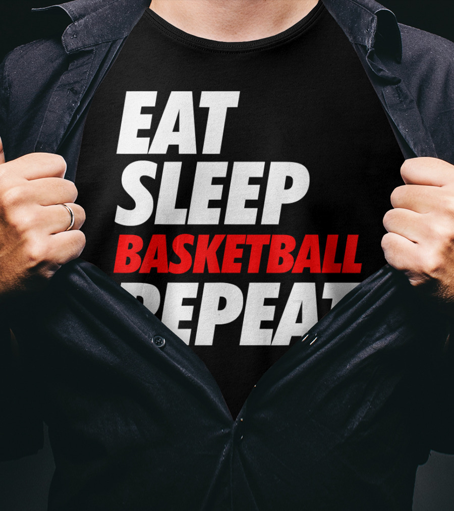 Eat Sleep Basketball Repeat Sports Fan Lifestyle Mantra T-Shirt