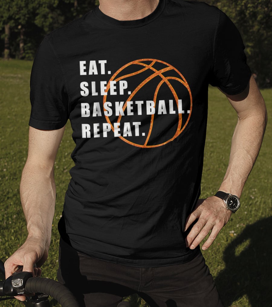 Eat Sleep Basketball Repeat Basketball Lines T-Shirt