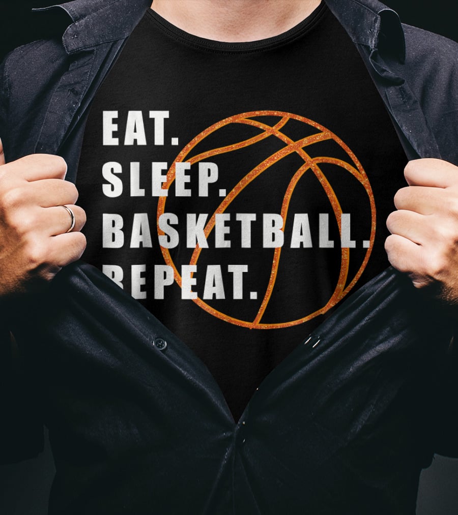 Eat Sleep Basketball Repeat Basketball Lines T-Shirt