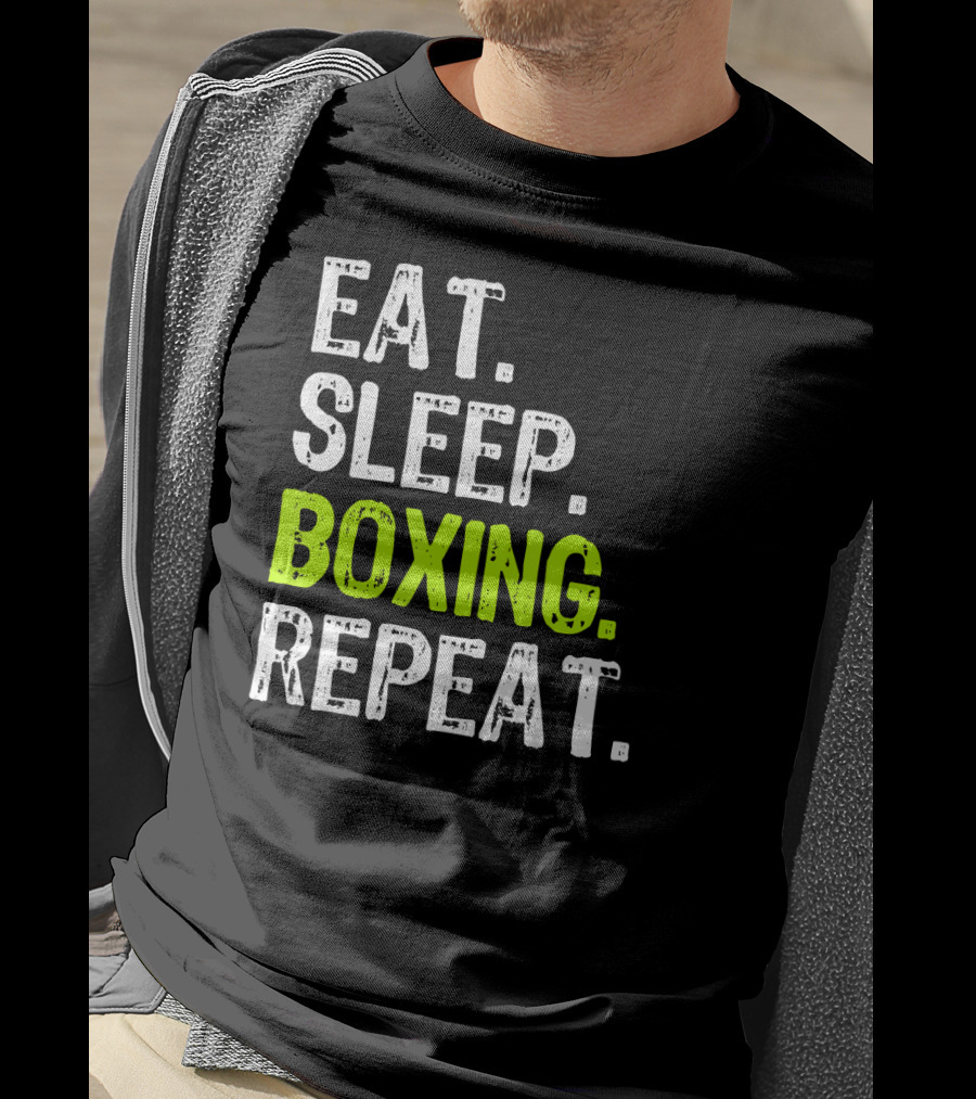 Eat Sleep Boxing Repeat Funny Coach T-Shirt