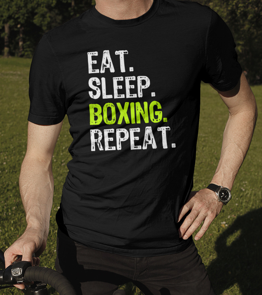 Eat Sleep Boxing Repeat Funny Coach T-Shirt