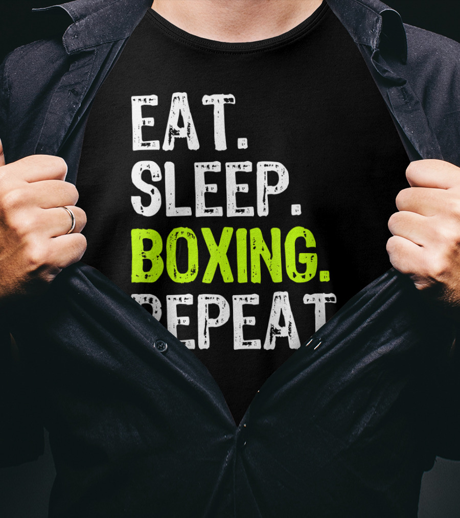 Eat Sleep Boxing Repeat Funny Coach T-Shirt
