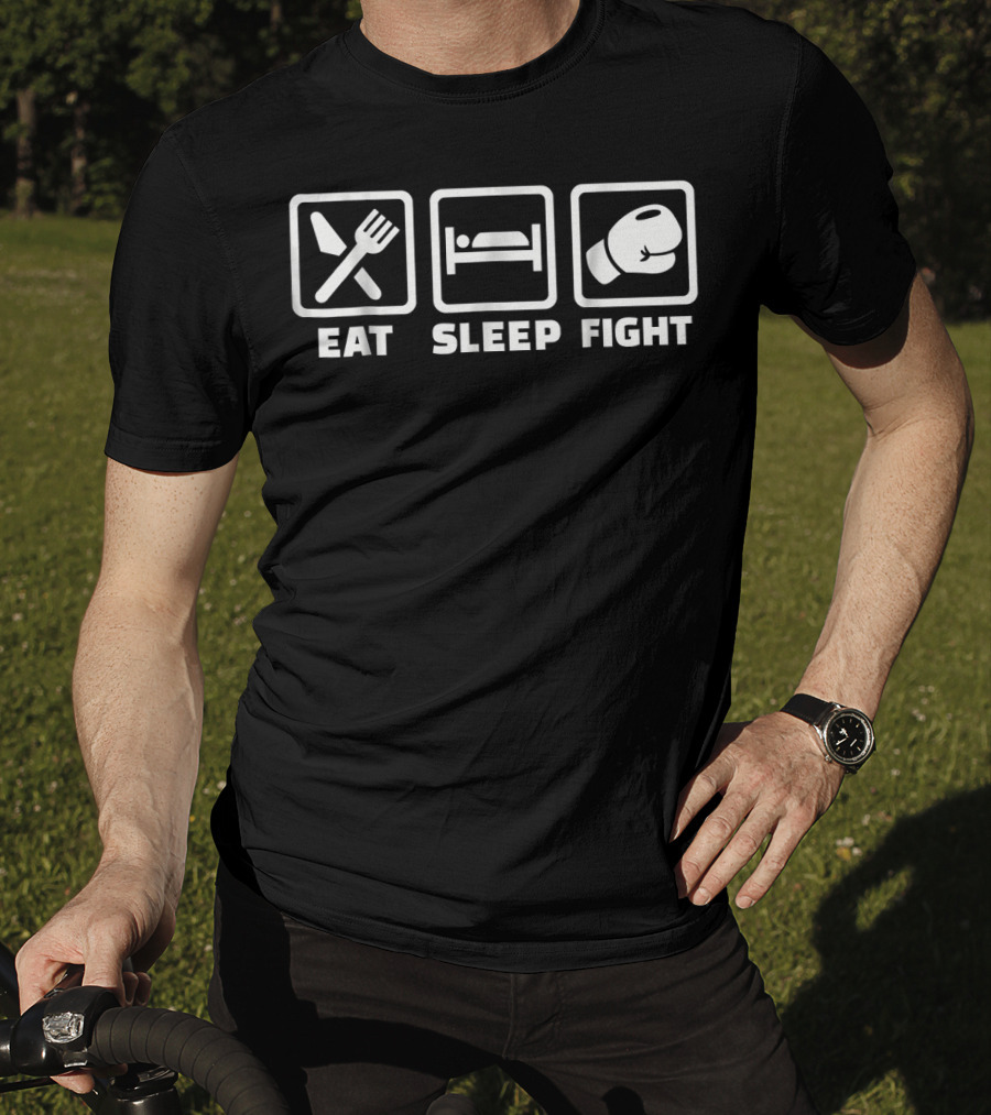 Eat Sleep Fight Boxing Gloves T-Shirt