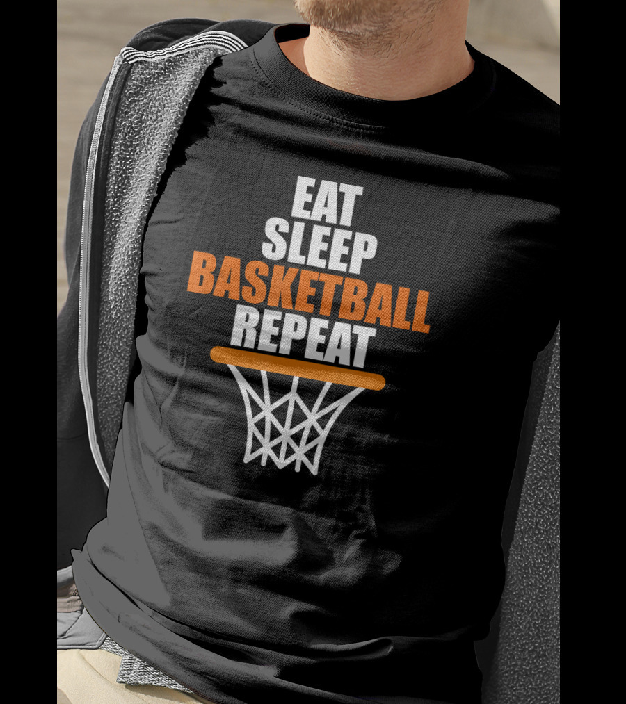 Eat Sleep Basketball Repeat Basketball Hoop T-Shirt