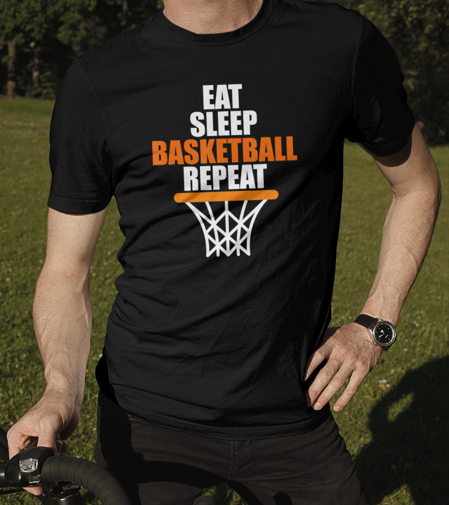 Eat Sleep Basketball Repeat Basketball Hoop T-Shirt
